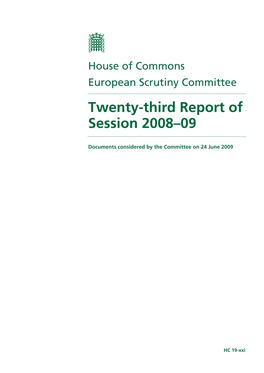 Twenty-Third Report of Session 2008–09
