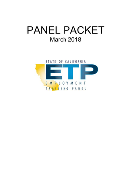 ETP March 2018 Panel Packet