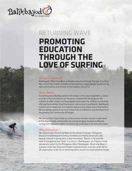 Promoting Education Through the Love of Surfing