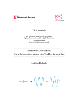 Sparsity in Geosciences Sparse Decomposition for Analysis of Sea Floor Pressure Data