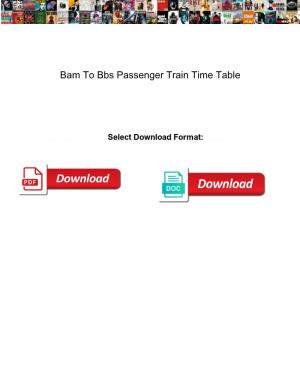 Bam to Bbs Passenger Train Time Table