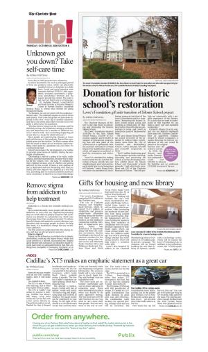 Donation for Historic School's Restoration