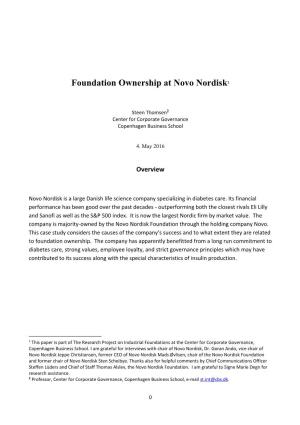 Foundation Ownership at Novo Nordisk1