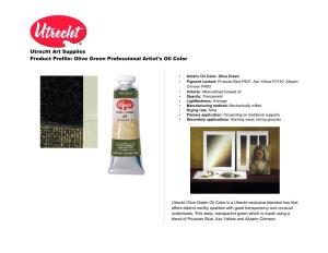 Utrecht Art Supplies Product Profile: Olive Green Professional Artist's Oil Color