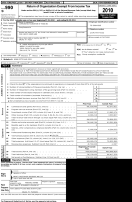 Return of Or Anization Exem T from Income Tax