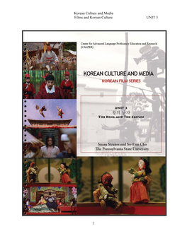 Korean Culture and Media Films and Korean Culture UNIT 3