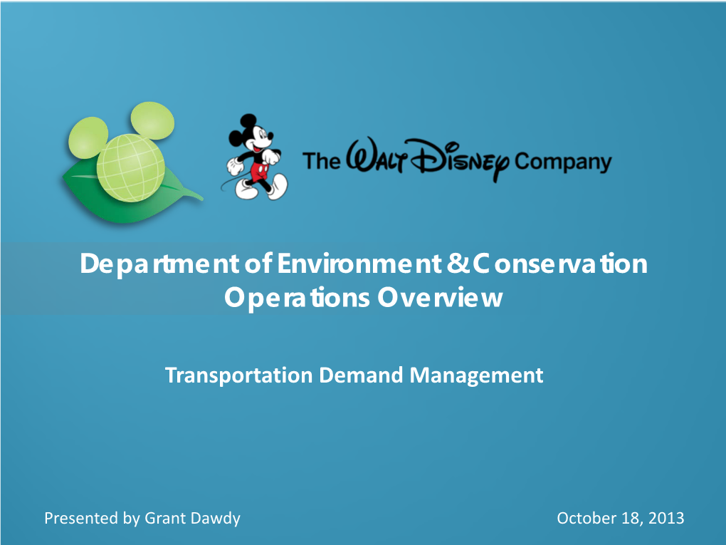 Department of Environment & Conservation Operations Overview