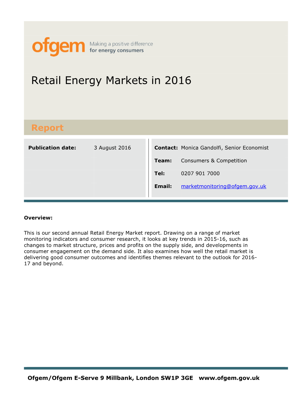 Retail Energy Markets in 2016
