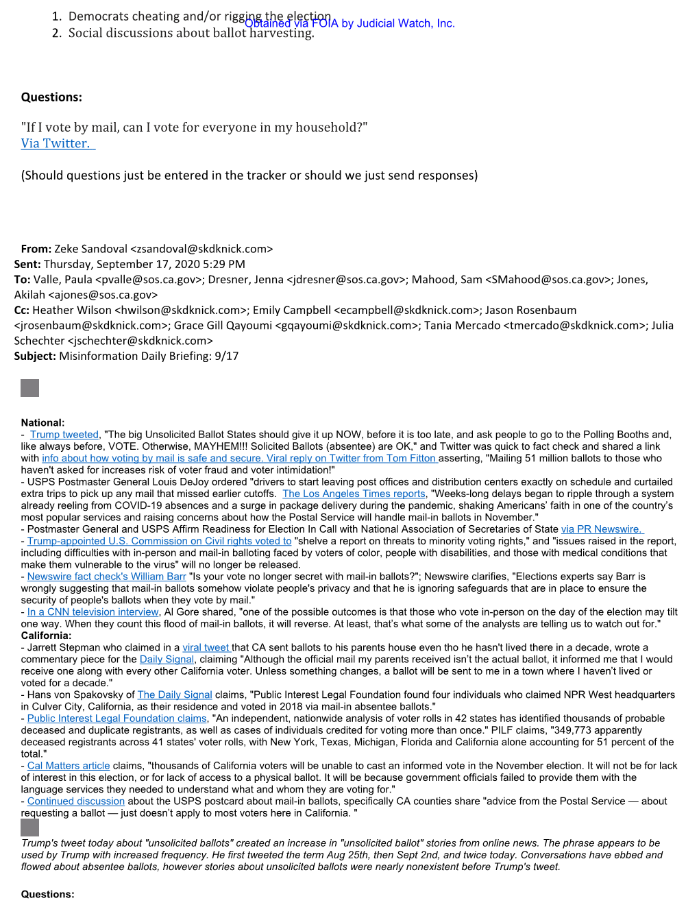 Skdknickerbocker O: 323.488.2768| C: 310.754.9702| Pronouns: He/Him/His Obtained Via FOIA by Judicial Watch, Inc