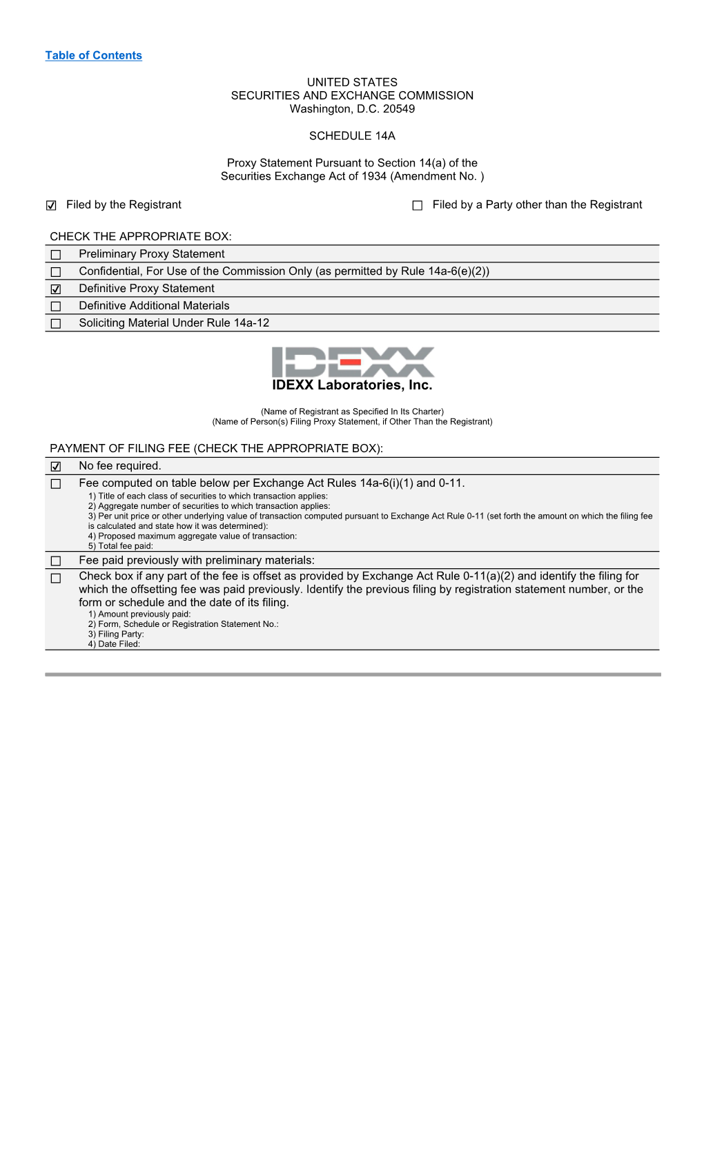 Definitive Proxy Statement Filed March 29, 2018