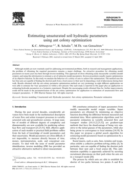Estimating Unsaturated Soil Hydraulic Parameters Using Ant Colony Optimization K.C