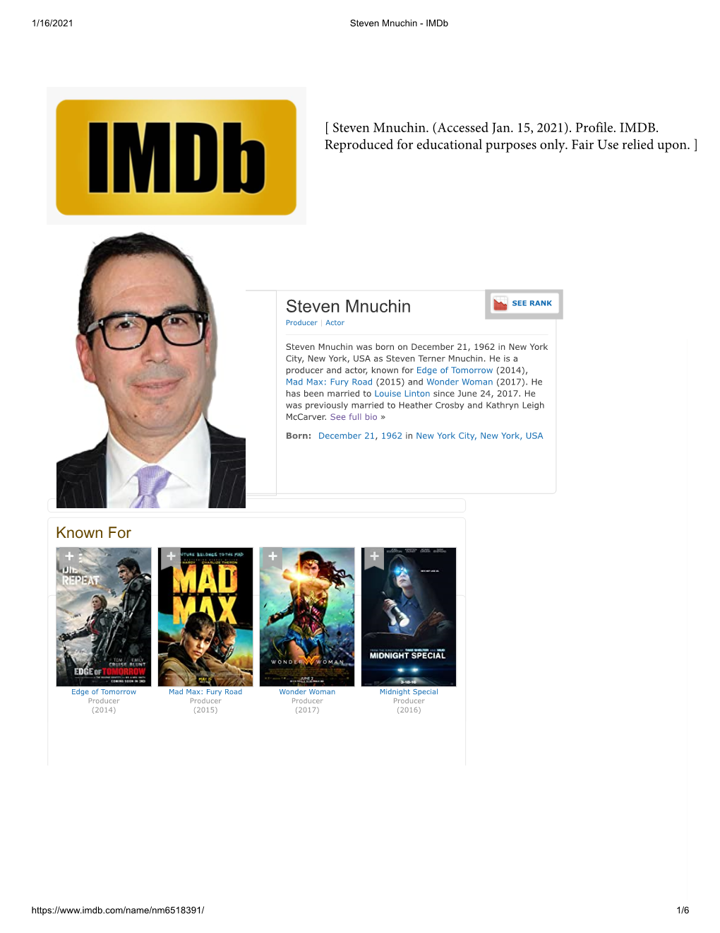 Steven Mnuchin - Imdb