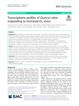 Transcriptome Profiles of Quercus Rubra Responding to Increased O3