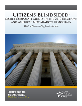 Citizens Blindsided: Secret Corporate Money in the 2010 Elections and America’S New Shadow Democracy