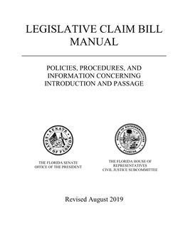 Legislative Claim Bill Manual