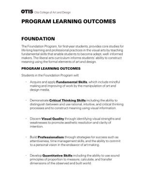 Program Learning Outcomes