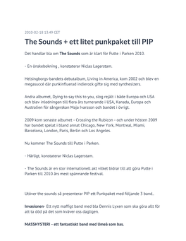 The Sounds + Ett Litet Punkpaket Till PIP