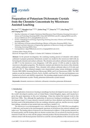 Preparation of Potassium Dichromate Crystals from the Chromite Concentrate by Microwave Assisted Leaching
