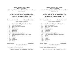 Ann Arbor Camerata & Piano Pinnacle Ann