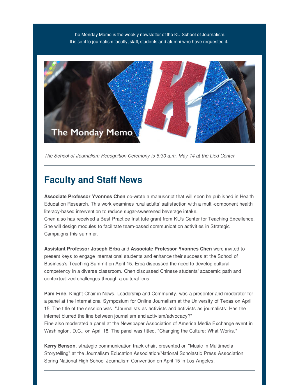 Faculty and Staff News