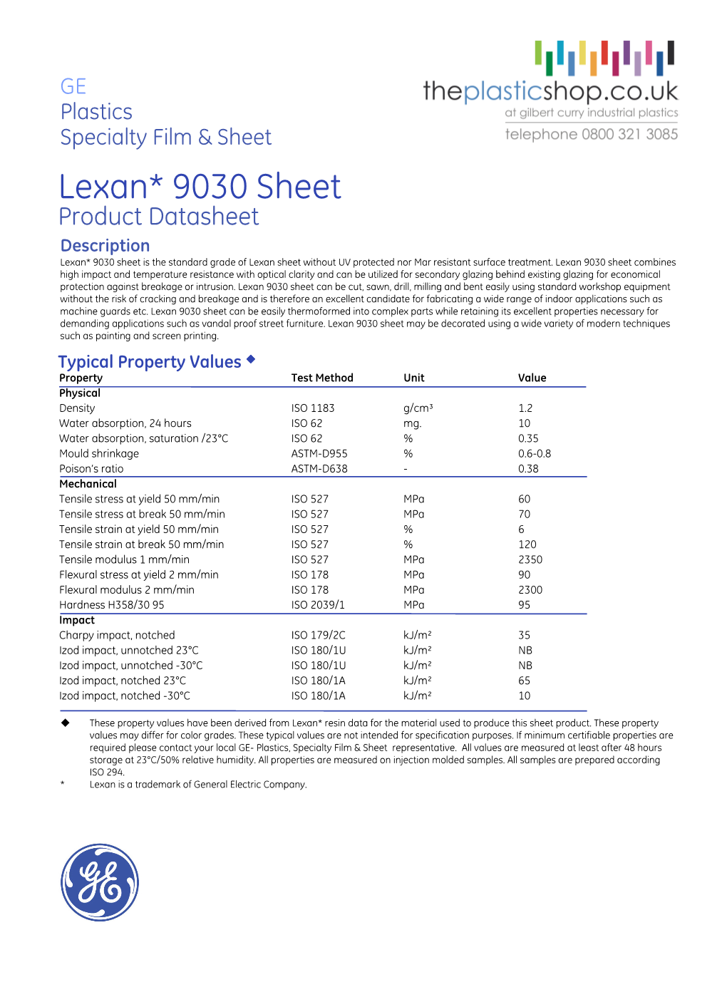 Lexan 9030 Polycarbonate