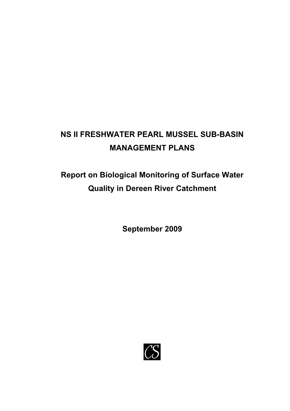 Ns Ii Freshwater Pearl Mussel Sub-Basin Management Plans