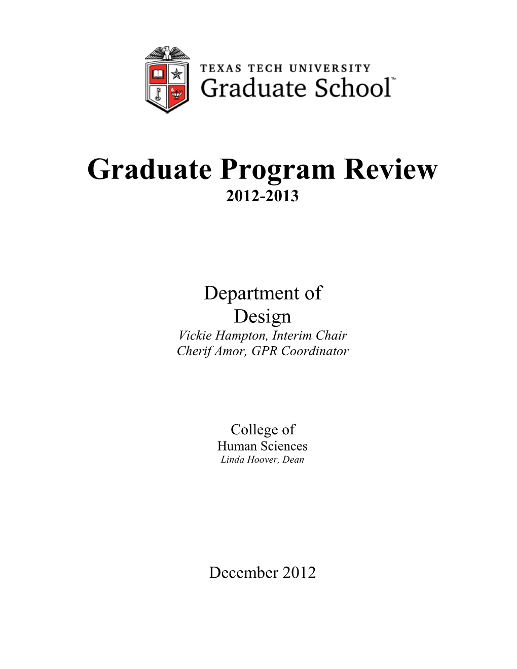 Graduate Program Review 2012-2013