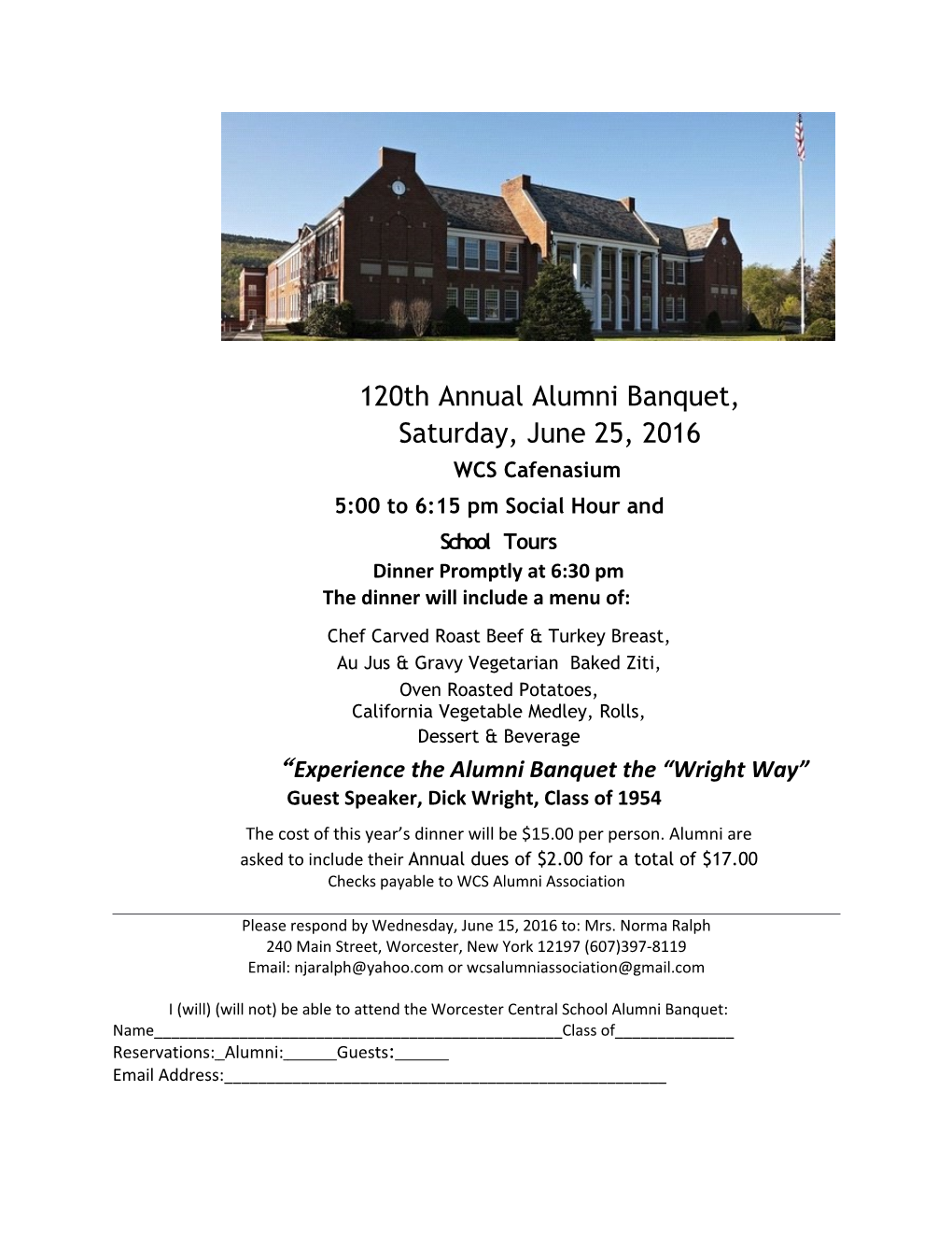 120Th Annual Alumni Banquet