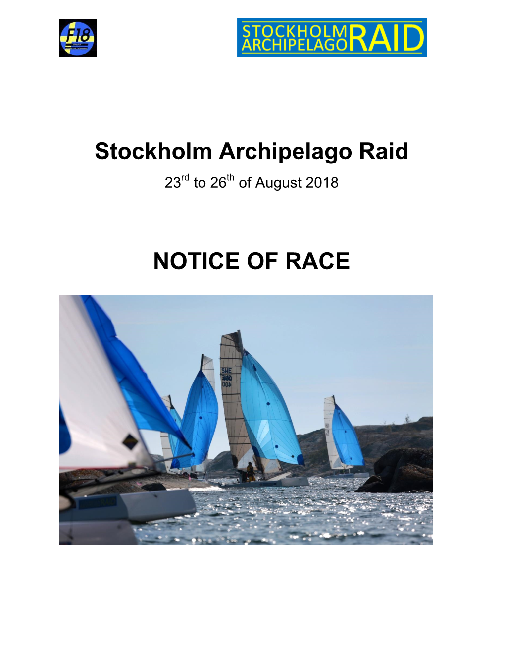 Stockholm Archipelago Raid NOTICE of RACE