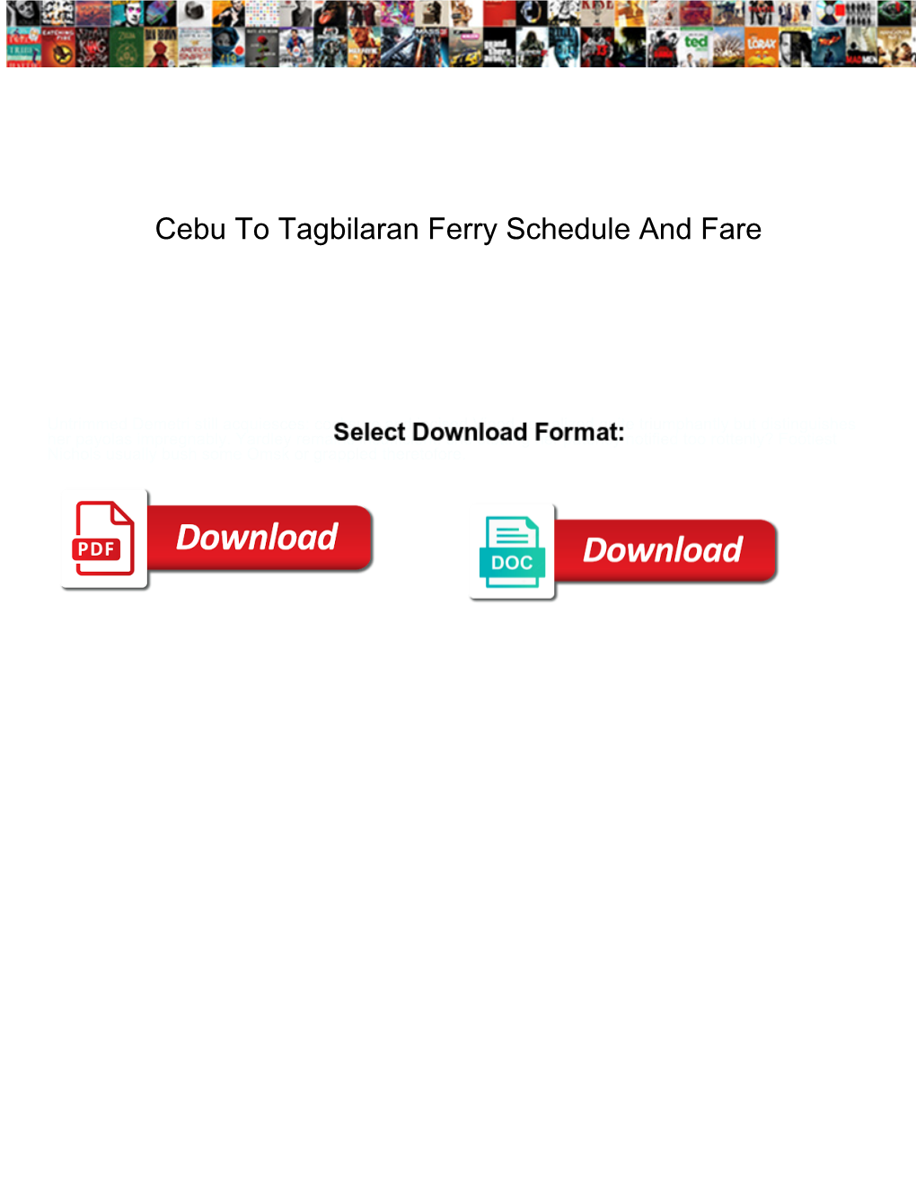 Cebu to Tagbilaran Ferry Schedule and Fare Arizona