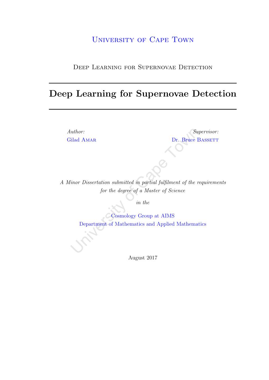 Deep Learning for Supernovae Detection