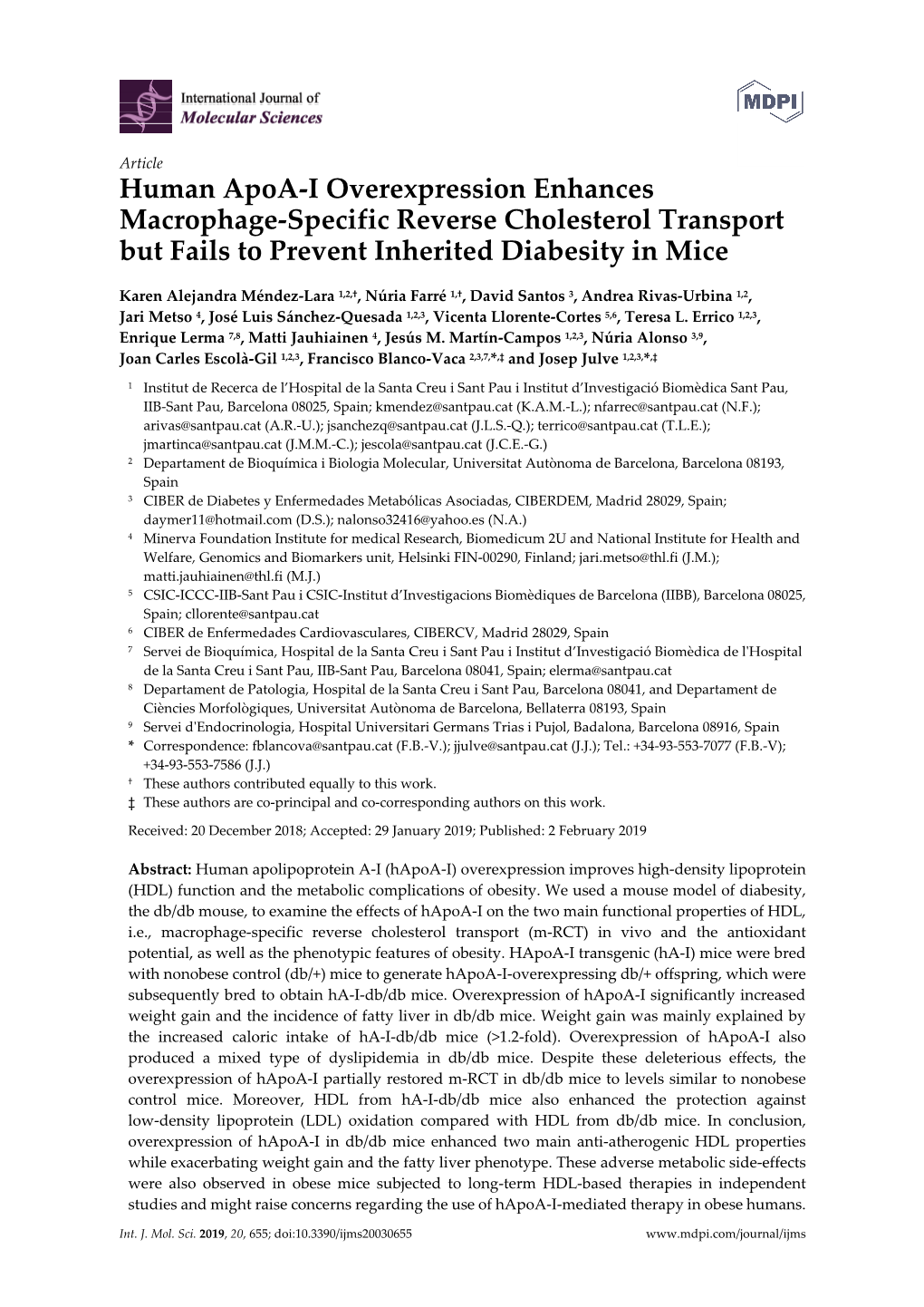 Human Apoa-I Overexpression Enhances Macrophage-Specific Reverse Cholesterol Transport but Fails to Prevent Inherited Diabesity in Mice