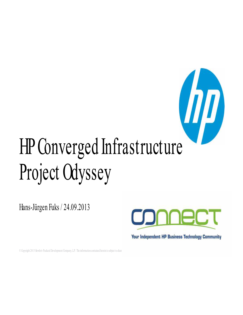HP Converged Infrastructure Project Odyssey