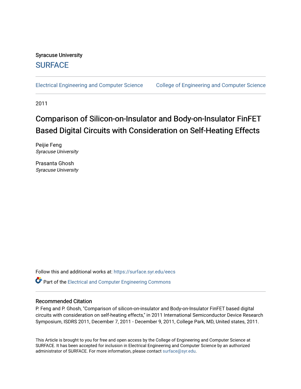 Comparison of Silicon-On-Insulator and Body-On-Insulator Finfet Based Digital Circuits with Consideration on Self-Heating Effects