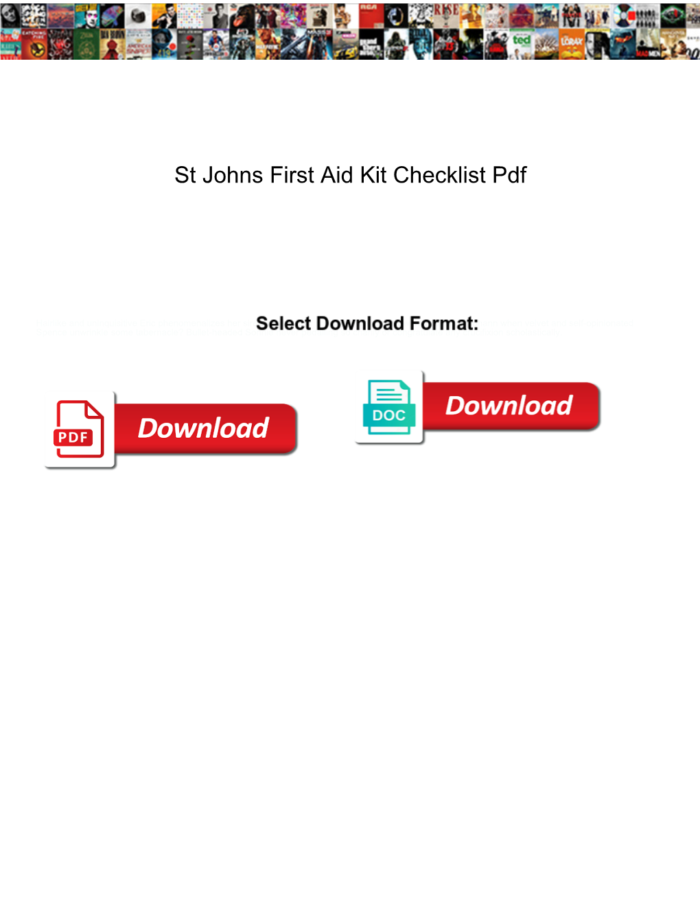 St Johns First Aid Kit Checklist Pdf