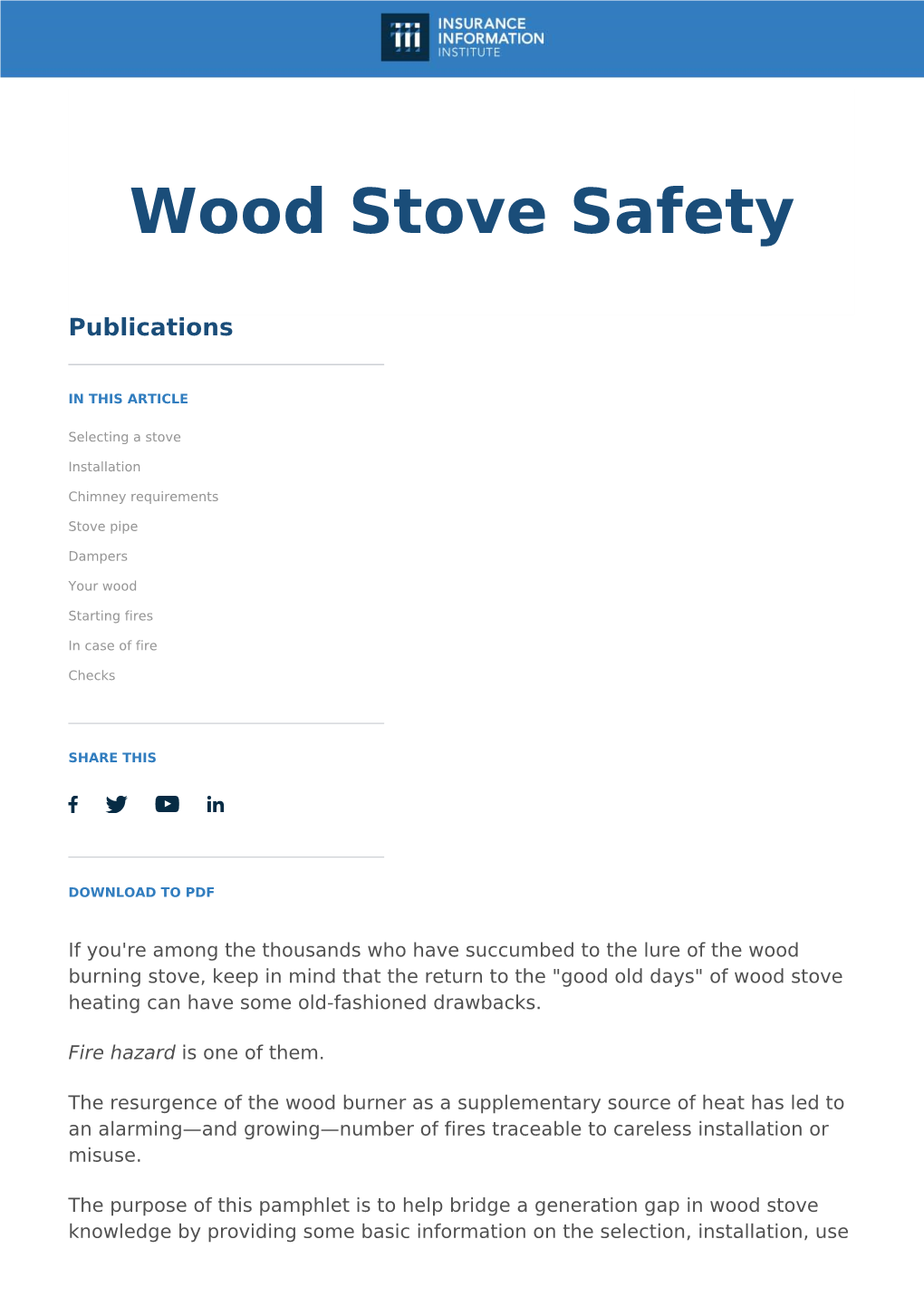 Wood Stove Safety Wood Stove Safety