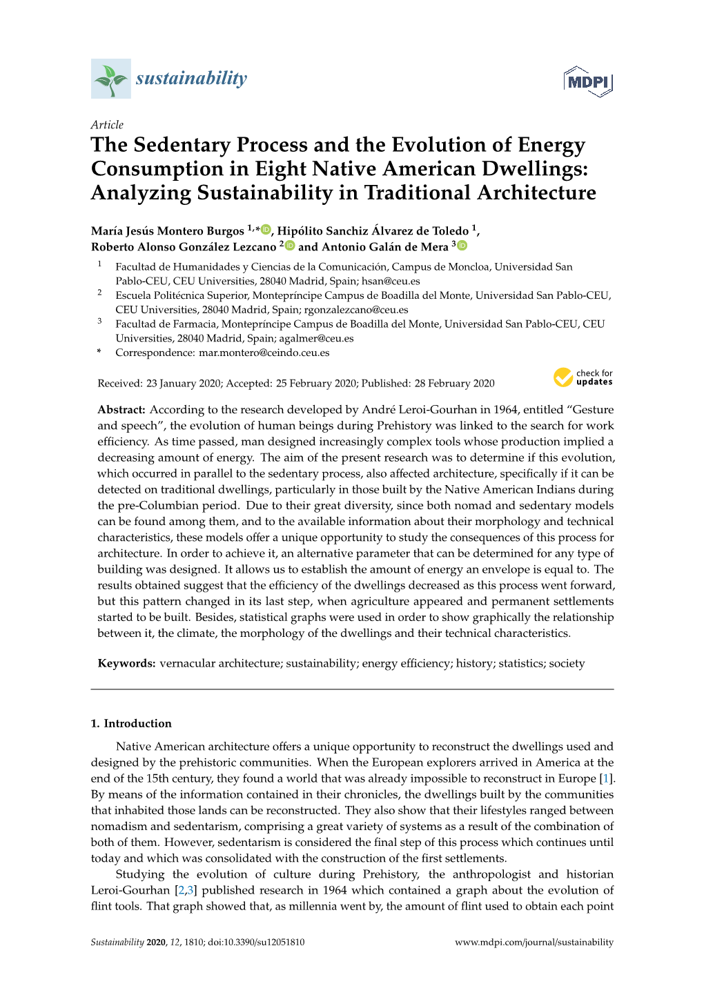 The Sedentary Process and the Evolution of Energy Consumption in Eight Native American Dwellings: Analyzing Sustainability in Traditional Architecture