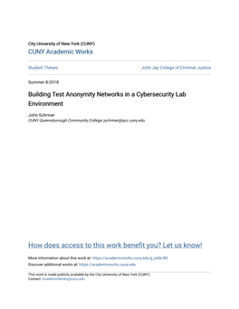 Building Test Anonymity Networks in a Cybersecurity Lab Environment