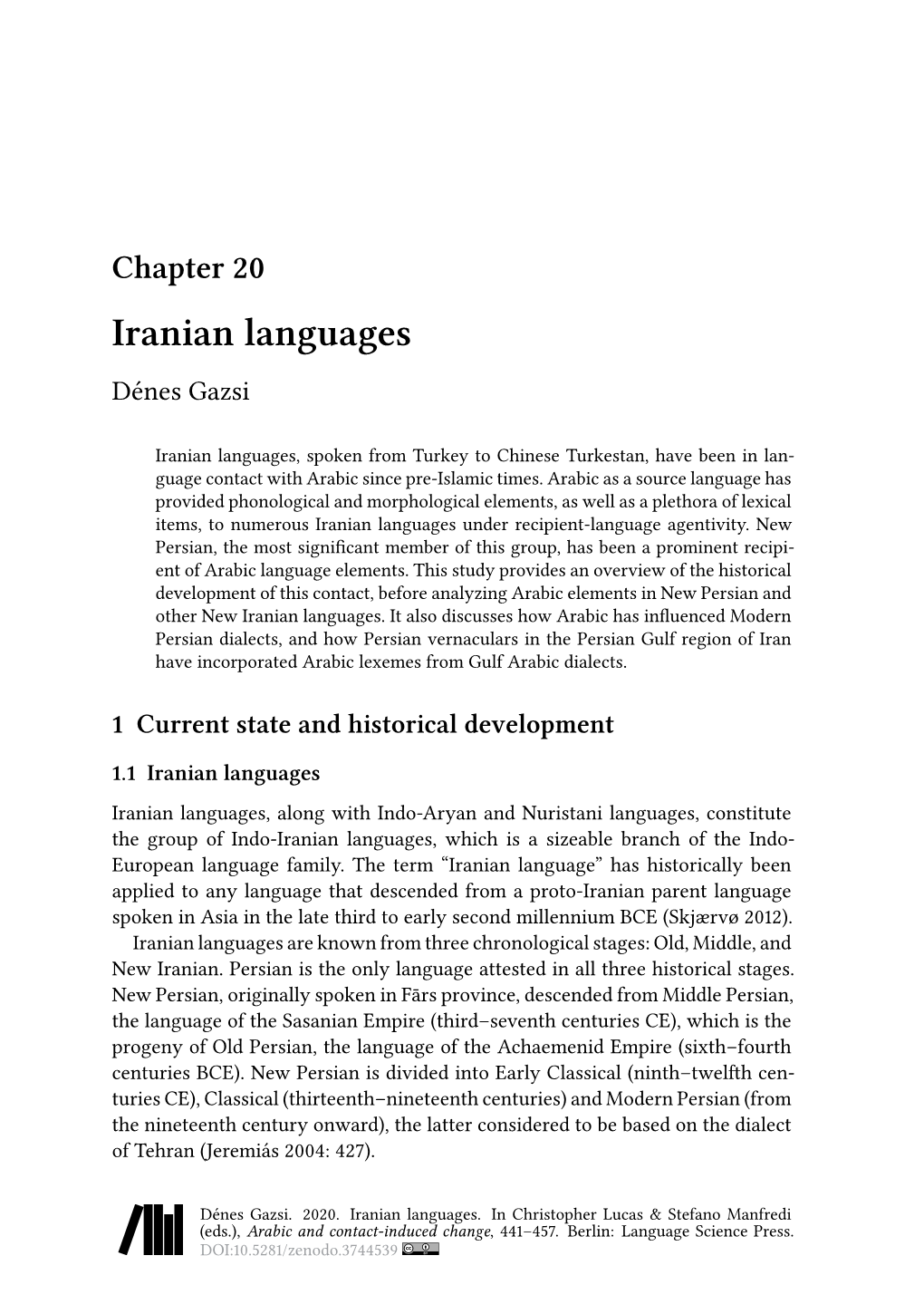 Iranian Languages Dénes Gazsi