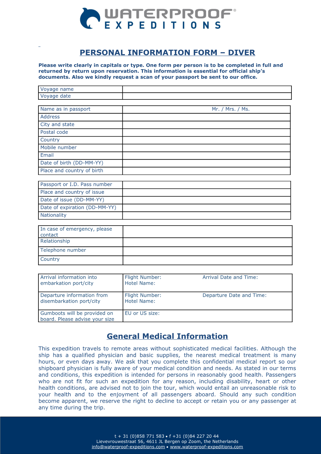 Personal Information Form