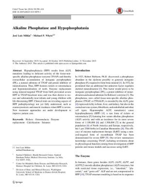 Alkaline Phosphatase and Hypophosphatasia