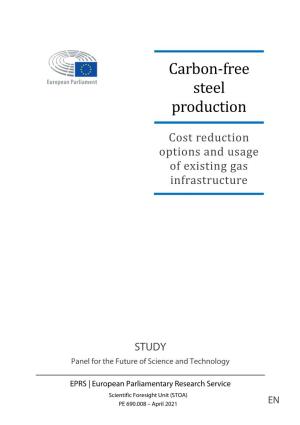 Carbon-Free Steel Production: Cost Reduction Options and Usage of Existing Gas Infrastructure