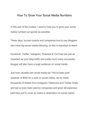 How to Grow Your Social Media Numbers