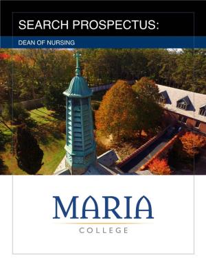 Maria College Prospectus: Dean of Nursing