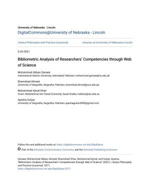 Bibliometric Analysis of Researchers' Competencies Through Web Of