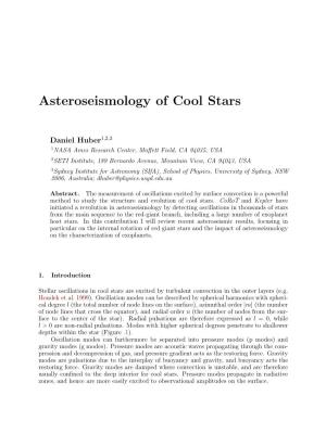 Asteroseismology of Cool Stars