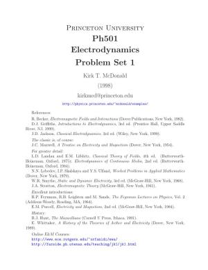 Ph501 Electrodynamics Problem Set 1