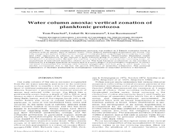 Water Column Anoxia: Vertical Zonation of Planktonic Protozoa
