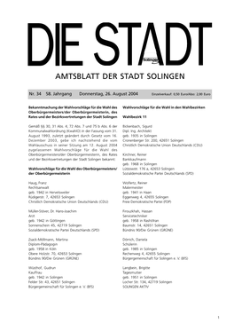 Amtsblatt Der Stadt Solingen