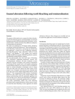 Enamel Alteration Following Tooth Bleaching and Remineralization
